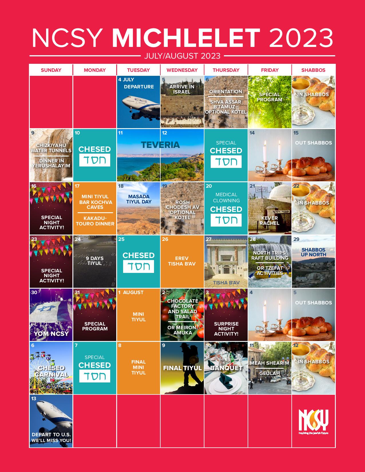 Sample Itinerary Michlelet